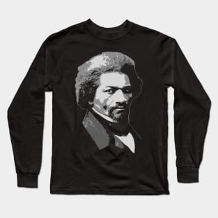 Frederick Douglass Black and White Long Sleeve T-Shirt